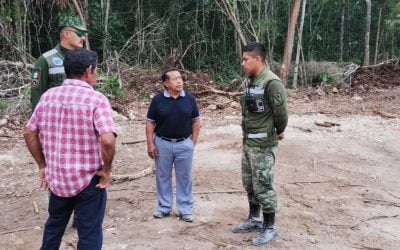 Comitiva del Ejido Aarón Merino supervisa avances del Tren Maya en su territorio